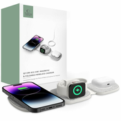 BREZŽIČNI HITRI POLNILEC 3IN1 TECH-PROTECT QI15W-A32 MAGNETIC MAGSAFE WIRELESS CHARGER GREY