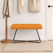 Klop s gumbnim oblazinjenjem Temno rumena 80 x 40 x 46 cm Blago