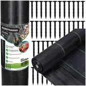 shumee Agrotekstilna tkanina za mulčenje proti plevelu 3,2x100m 90g zatiči