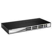 D-Link DGS-1210-28 L2/L3 Smart+ stikalo, 24x GbE, 4x RJ45/SFP, brez ventilatorja