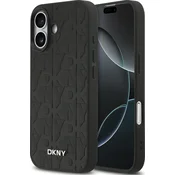 Maska DKNY PU kožna maska s uzorkom mreže MagSafe za iPhone 17 crna (DKHMP17SPSGPHMK)