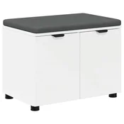 Vidaxl Haldna klop Bela 60 x 38 x 46 cm Oblikovan Les in Tkanina