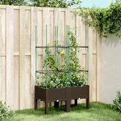 Vrtna sadilica s rešetkom smeda 80 x 40 x 142,5 cm PP