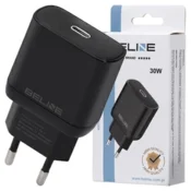 Črni polnilnik 30W GaN USB-C PD 3.0 (brez kabla) - Zmogljivo hitro polnjenje