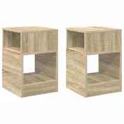 Vidaxl Stranska miza 2 szt. Sonoma hrast 30,5 x 30 x 45 cm