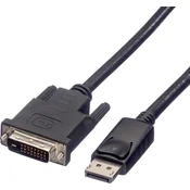 ROLINE Roline DisplayPort / DVI adapterski kabel DisplayPort vtič\, DVI-D 24+1-polni vtič 2.00 m črna 11.04.5772 zaščiten DisplayPort kabel, (20418791)
