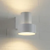 Lucande LED-stenna svetilka za zunanjo uporabo Elune, svetlo siva, IP44, - Sodobni - Aluminij