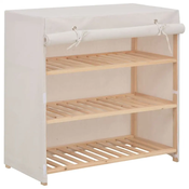 Ormaric za cipele s pokrovom od tkanine 79 x 40 x 80 cm bijeli