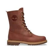 Timberland za ženske. TB0A43MXEM41 8-palčni nepremočljivi škornji iz rjavega usnja (36), Usnje, Rjava, Ravna stran, Zip, Pril