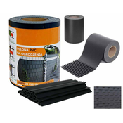 Senčilna folija za ograjo 19cm x 35m 450g/m2 Grafitna + sponke 24 kos