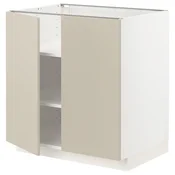 METOD Podni element s policama/2 vrata, bela/Havstorp bež, 80x60 cm