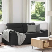 vidaXL Dvosed črne barve 140 cm umetno usnje