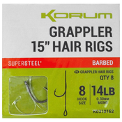 Korum GRAPPLER Hair Rig Barbed 38cm/0.30mm hook size 8