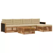Set vanjskih sofa 6 pcs Prirodna i bež 79 x 79 x 37 cm