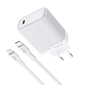 Moxom Kucni punjac MX-HC293, Type-C na Lightning, 20W, Beli