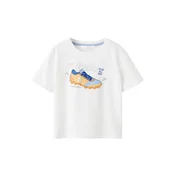 MANGO KIDS Majica GOAL modra / svetlo modra / svetlo oranžna / bela