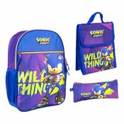 Ruksak + torba za hranu + pernica Sonic The Hedgehog 42cm