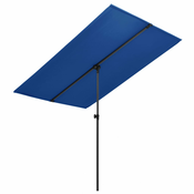 Vrtni suncobran s aluminijskim stupom 2 x 1,5 m azurnoplavi