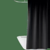 Priresa Kopalniška zavesa BLACK 180x200 cm + 12 kosov plastični obroči