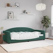 shumee vidaXL Kavč z ležiščem temno zelen 90x200 cm žamet