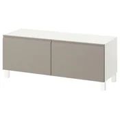 BESTA TV-omarica z vrati, bela/Hammarsmed/Stubbarp bež, 120x42x48 cm