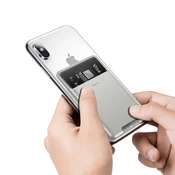 BASEUS Samolepilni ovitek za telefon za kreditne kartice in dokumente, siv