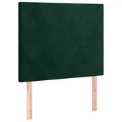 Vidaxl Vzglavje postelje temno zeleno 80x5x118/128 cm žametno