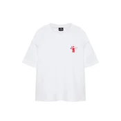 Pull&Bear Majica YEHA WORKER MAYO 26 rdeča / bela