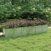 Povišena vrtna gredica 480 x 80 x 77 cm pocincani celik srebrna