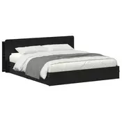 vidaXL Okvir kreveta s pohranom Crna 200 x 200 cm Konstruirano drvo