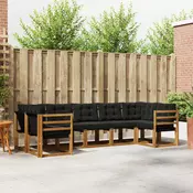 Set vanjskih sofa 7 kom. Prirodna i crna