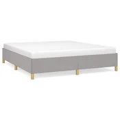 Vidaxl Posteljni okvir z vzmetmi svetlo siv 160x200 cm blago