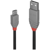 LINDY LINDY USB kabel USB 2.0 USB-A vtič\, USB-mikro-B vtič 2.00 m črna\, siva 36733, (20417095)