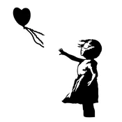 Wallity Zidna dekoracija Banksy 14, 105x85cm, Crna
