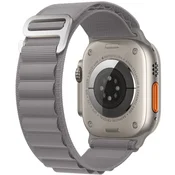 GS Najlonski pašček za Apple Watch 1/2/3/4/5/6/7/8/9/10/11/SE Ultra 1/2/3 42/44/45/46/49 mm, siv