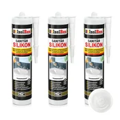 IsolBau Sanitarni silikon prozoren Sanitär Silikon 3 x 300ml