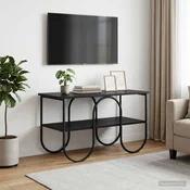 vidaXL TV stojalo 80 x 40 x 50 cm Črni hrast konstruiran les