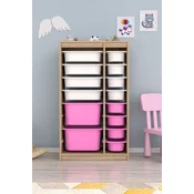 Hanah Home Višenamenska komoda Montana Xs 2D4N8U, 69 x112.2 x29.6 cm, Braon-belo-roze