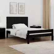 Vidaxl vidaXL Vzglavje postelje črno 127,5x3x60 cm masivni borov les