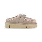Mou za ženske. MU.FW531001A Bounce cokle usnjene cokle s kovinskim logotipom , taupe (37), 3 do 5 cm, Ni, Priložnostno