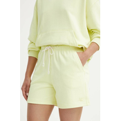 Pamučne kratke hlače New Balance boja: zelena, bez uzorka, visoki struk, WS41508LLT