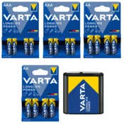 shumee VARTA LL POWER komplet alkalnih baterijskih palčk AAA 4x2, AA 4x2 in 4,5 V x1