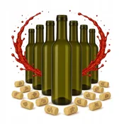 shumee KOMPLET 70x rjavih stekleničk 375 ml za vino, sirup, olje, kis, alkohol