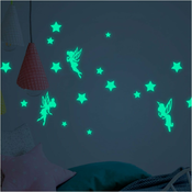 Set djecjih zidnih samoljepljivih svjetlecih naljepnica Ambiance Fairies and Stars