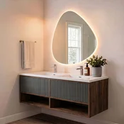 Skye Decor Set kupatilskog ormarica sa umivaonikom i ogledalom, 2 dela, Antracit