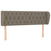 Vidaxl Vzglavje z ušesi taupe 147x23x78/88 cm blago