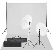 Vidaxl Komplet za foto studio z lučmi in ozadjem