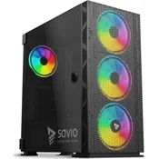 slomart SAVIO PC ohišje Raptor X1 ARGB Glass/Mesh Črno
