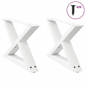 Noge za klub stolic 2 kom Bijele 50 x (30-31,3) cm Celik
