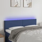 Vidaxl vidaXL Vzglavje postelje z LED diodami kremne barve 144x5x78/88 cm blago